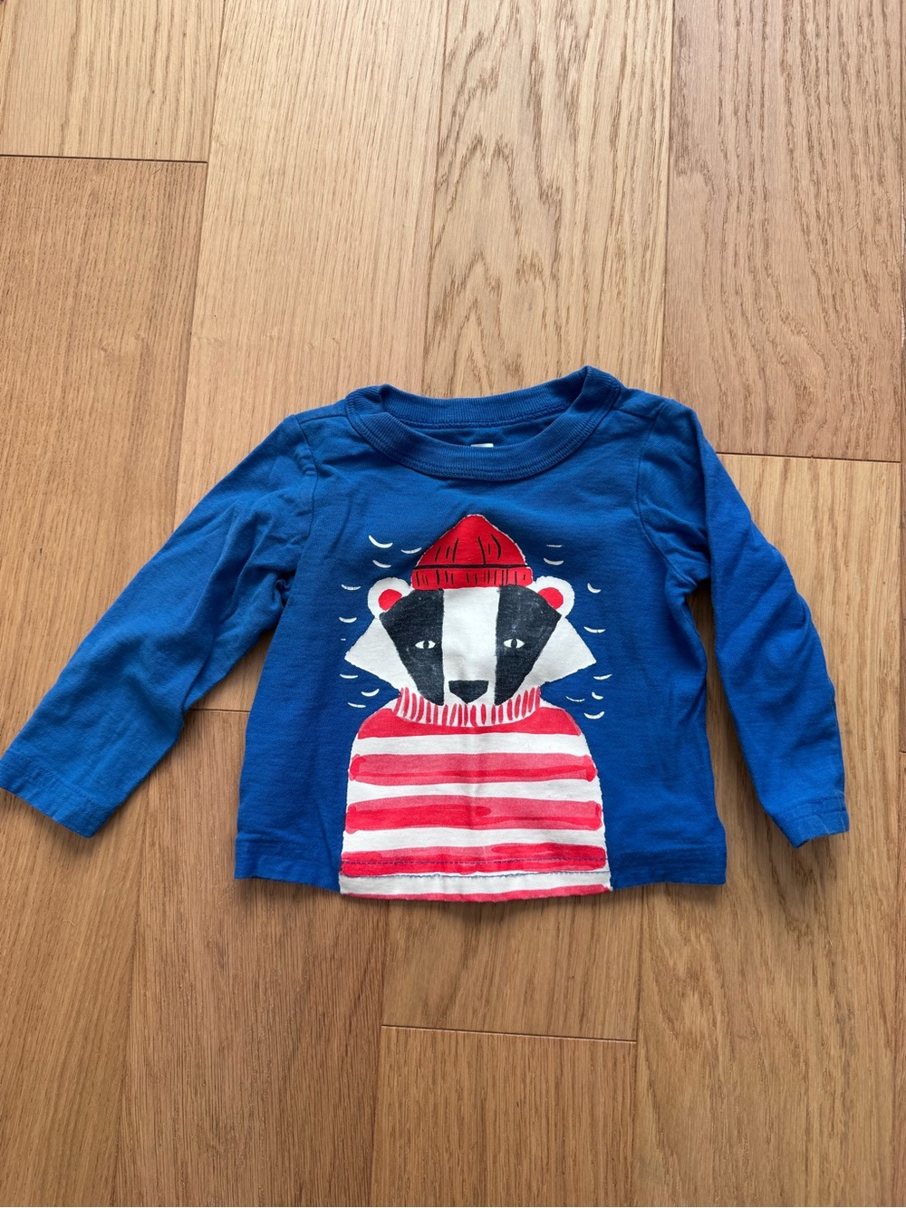 Tea Brand Blue Long Sleeve Kids Tee with Sailor Bear Graphic